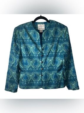 Safe Silk by Adrianna Papell Vintage 100% Silk Paisley Lightweight Blazer Size 6